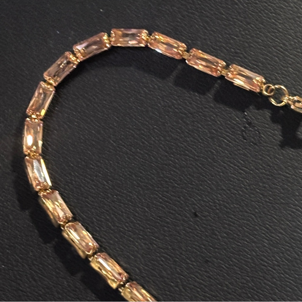 Oshena light Pink Crystal 18k gold plated Tennis Bracelet tarnish & water proof - Picture 3 of 7